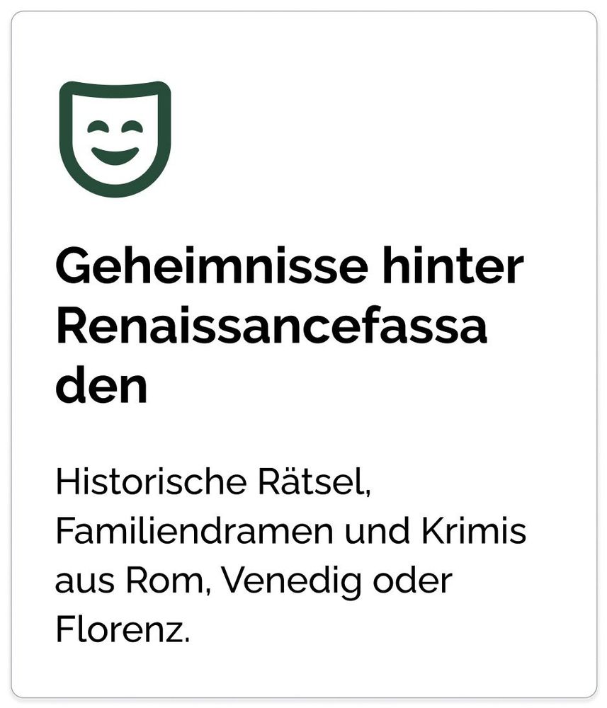 Geheimnisse hinter Renaissancefassaden Historische Rätsel, Familiendramen und Krimis aus Rom, Venedig oder Florenz.