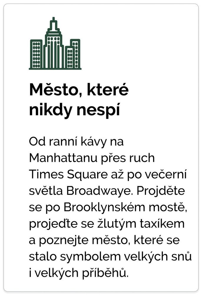 Chvíle klidu mezi mrakodrapy