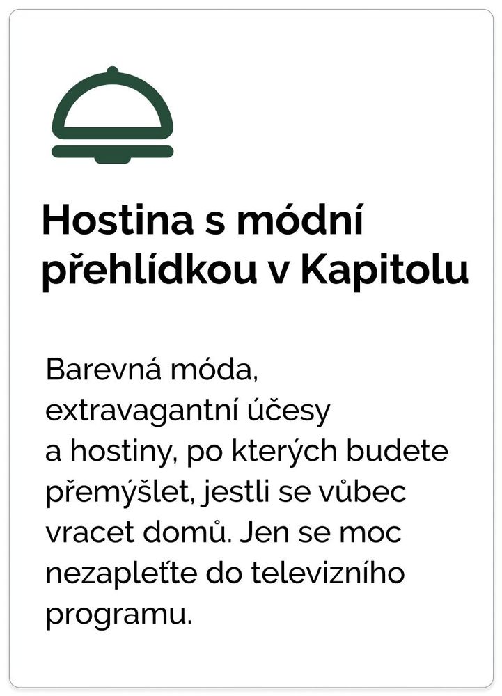 Hostina s módní přehlídkou v Kapitolu