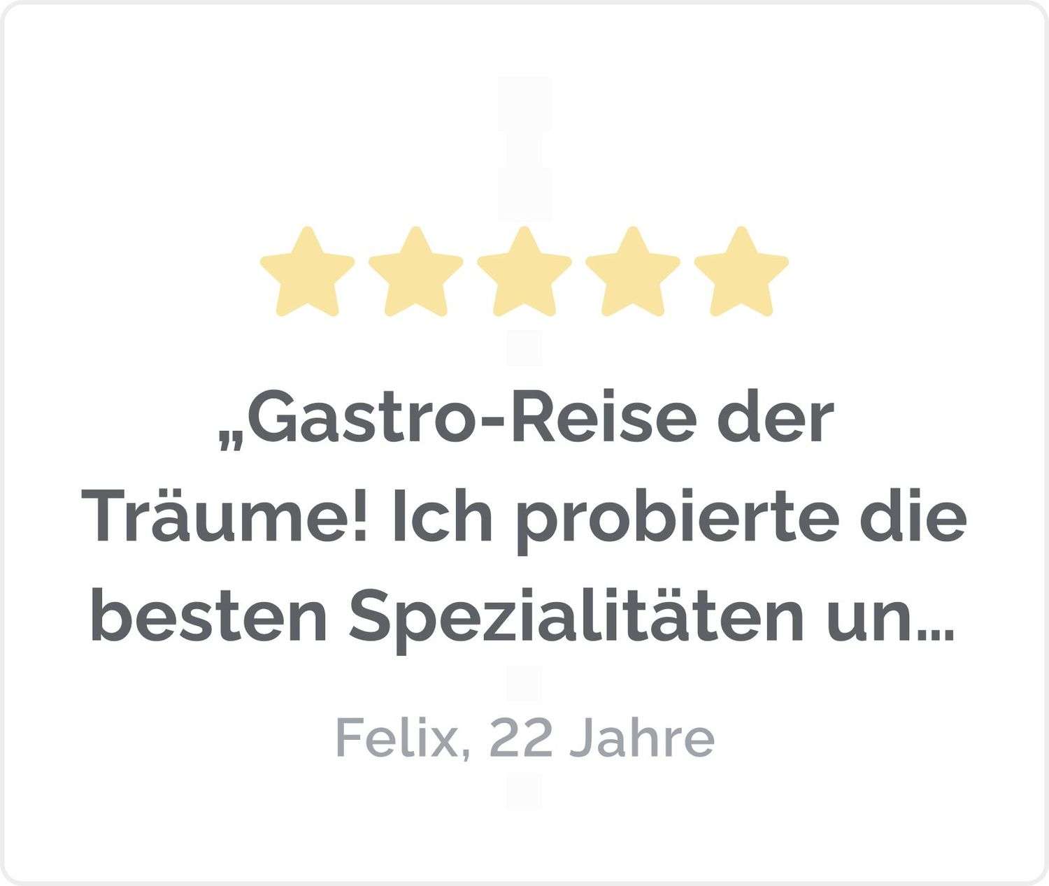 Der Herr der Ringe J. R. R. Tolkien „Gastro-Reise der Träume! Ich probierte die besten Spezialitäten und blieb dabei die ganze Zeit im Pyjama. Felix, 22 Jahre
