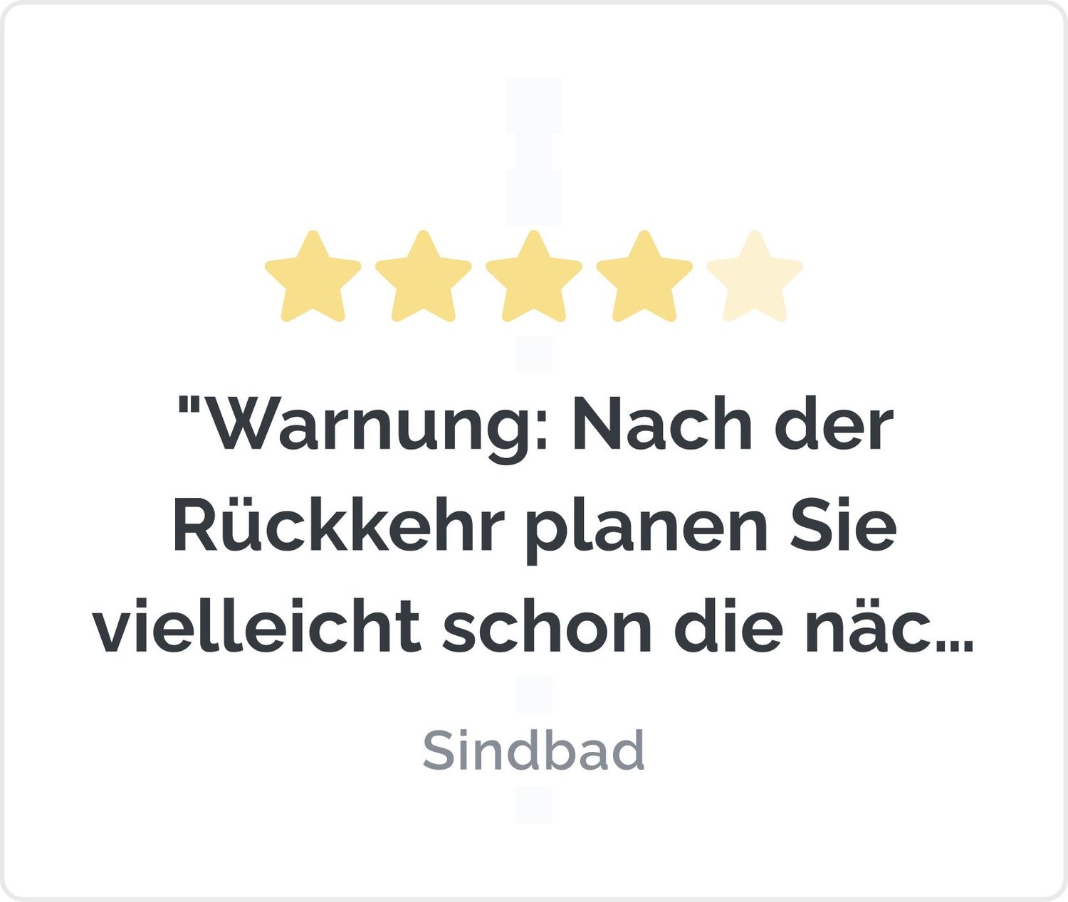 Der Herr der Ringe J. R. R. Tolkien "Warnung: Nach der Rückkehr planen Sie vielleicht schon die nächste Kreuzfahrt, bevor Sie ausgepackt haben." Sindbad