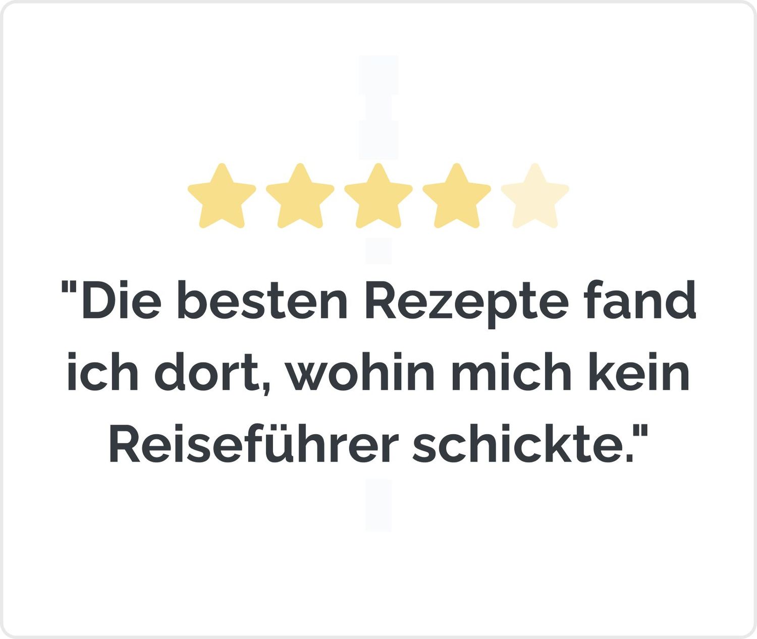 Buchtitel Autorenname "Die besten Rezepte fand ich dort, wohin mich kein Reiseführer schickte." Elizabeth Gilbert