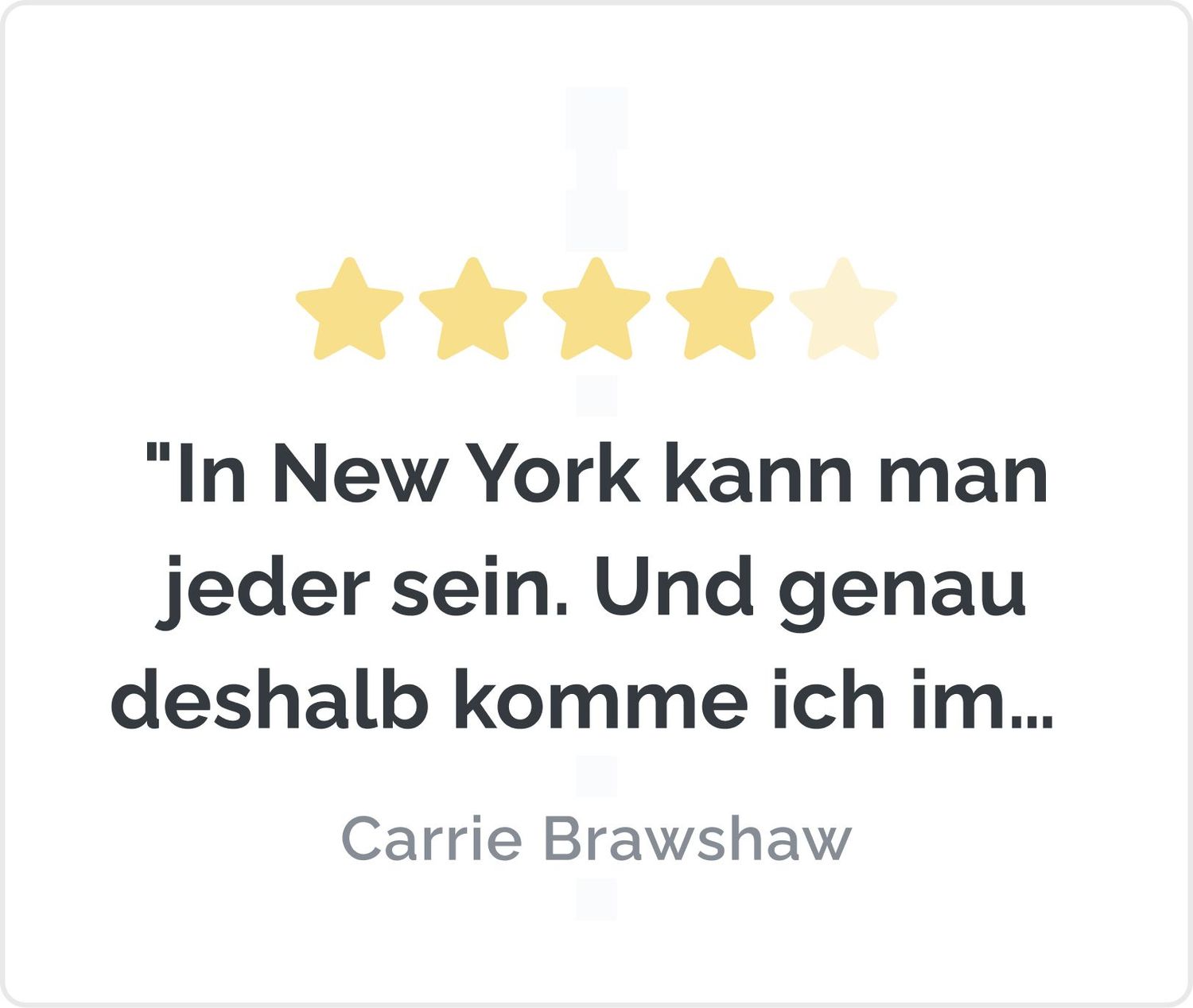 Buchtitel Autorenname "In New York kann man jeder sein. Und genau deshalb komme ich immer wieder zurück." Carrie Brawshaw